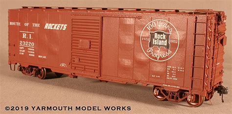 Rock Island Acf Built Postwar Ton Boxcar Yarmouth Model Works