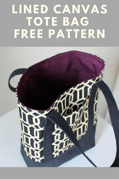 Lined Canvas Tote Bag Free Sewing Pattern Sew Modern Bags Tote Bags