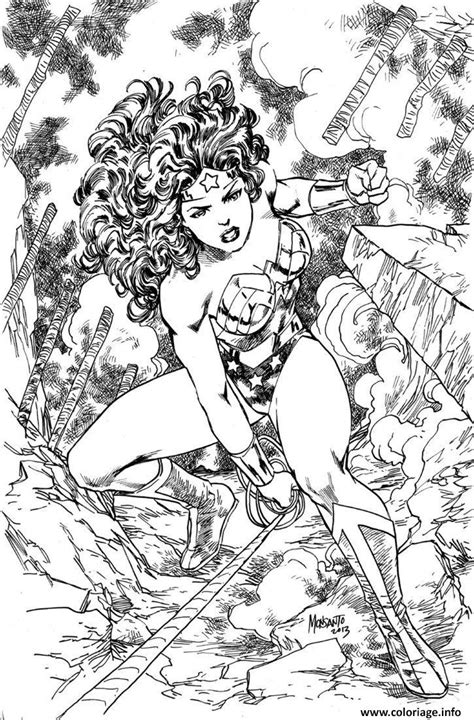 Coloriage Superhero Wonder Woman Adulte Dc Comics Dessin Wonder Woman