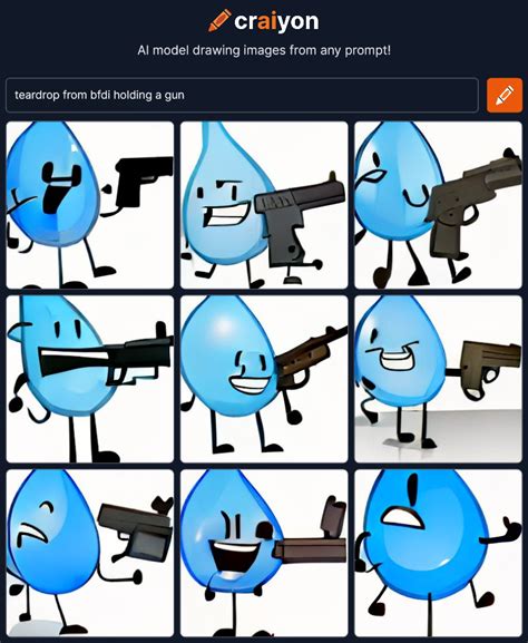 Teardrop From Bfdi Holding Gun Something Made From Craiyon The Top