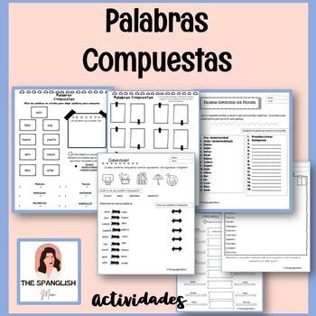 Palabras Compuestas Actividades By Thespanglishmom Tpt