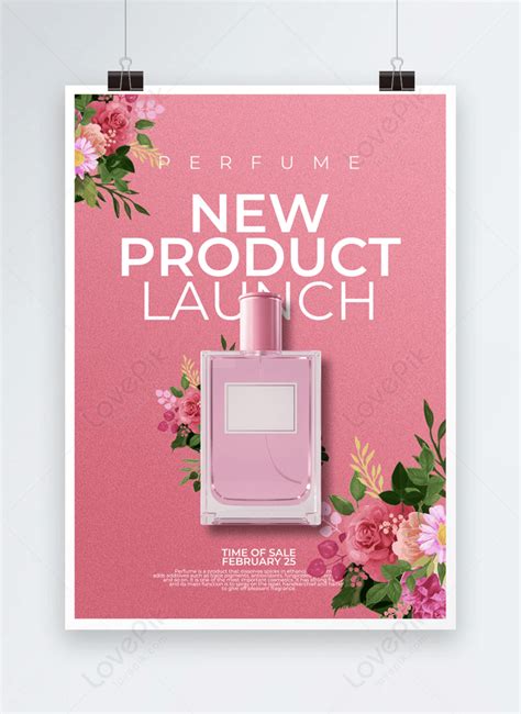 Pink background creative perfume poster template image_picture free ...