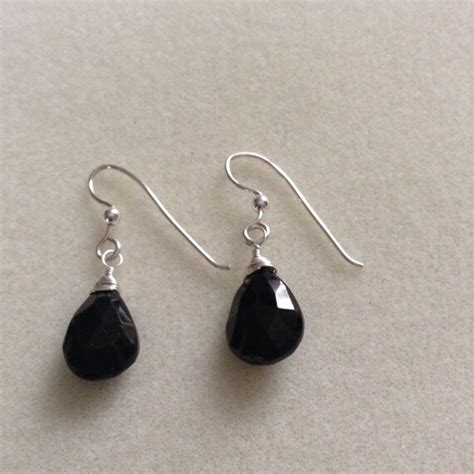 Black Spinel Earrings On Sterling Silver By Sherrylynnjewelry