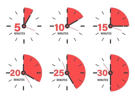 Von Minuten Bis Minuten Auf Der Stoppuhr Ikonen Im Flachen Stil