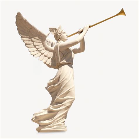 Angel Blowing Trumpet Sculpture Isolated Free Photo Rawpixel