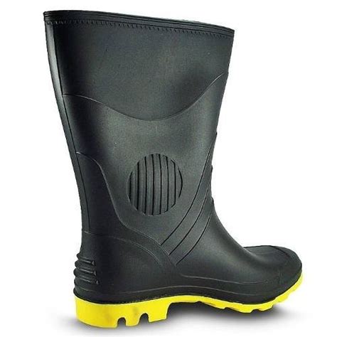 Bota Pvc Preto Amarelo Cano M Dio S Forro Pega Forte Grendene