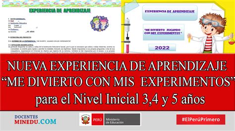 NUEVA EXPERIENCIA DE APRENDIZAJE ME DIVIERTO CON MIS EXPERIMENTOS