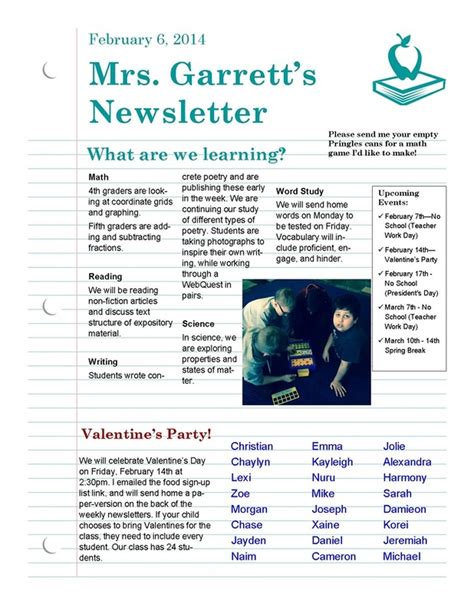 Newsletters Mrs Garrett S Class