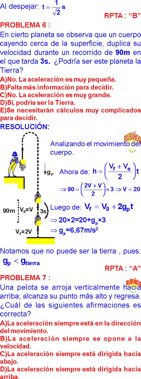 Caida Libre Ejercicios Resueltos