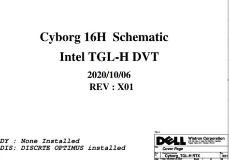 Wistron Cyborg TGL H RTX 19843 SA Rev X01 Schematic PDF DELL