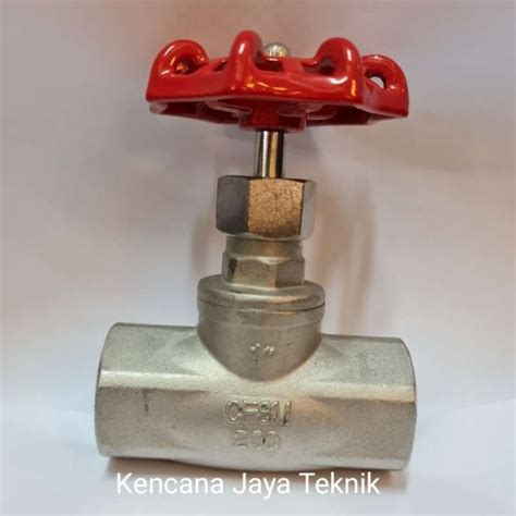 Promo Globe Valve Kran Putar Stainless 316 Cf8m Drat 1 1 4 Inch