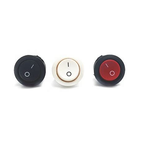 Red Black White ON OFF Round Rocker Toggle Switch 6A 250VAC 10A 125VAC