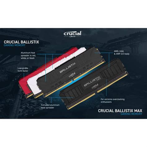 Memoria Ram Crucial Ballistix 8GB DDR4 3200 BL8G32C16U4W Blanco SIPO