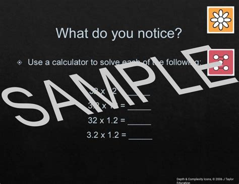 Math Activity Multiplying Decimals 6th 8th Grade The Center For