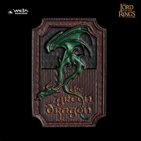 The Museum The Lord Of The Rings The Green Dragon Sign Magnet