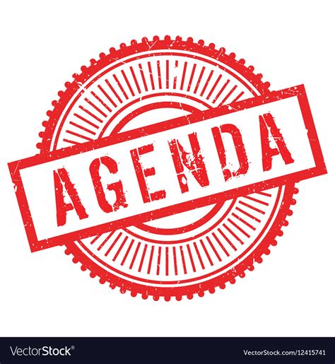 Agenda Stamp Rubber Grunge Royalty Free Vector Image