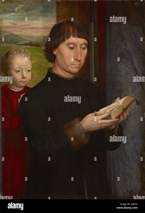 Hans Memling Portrait Of A Man Reading C1480 Stock Photo Alamy