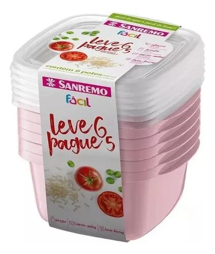 Contenedor De Alimentos Herm Tico Sanremo Potes Ml Color Rosa