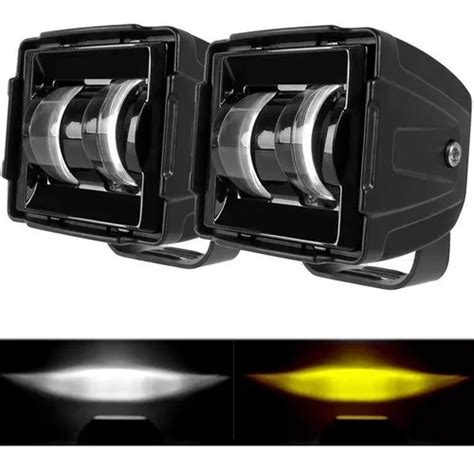 Par Faros De Lupa Dually Color Spot Luz Alta Baja Auto Moto Meses Sin