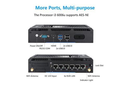 Vnopn Micro Firewall Appliance Intel Nic Gigabit Ports Industrial