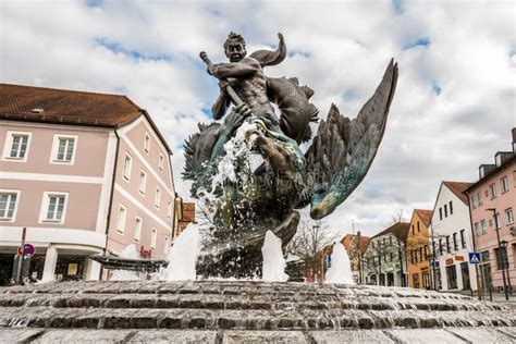 Burglengenfeld Bavaria Germany March City Fountain