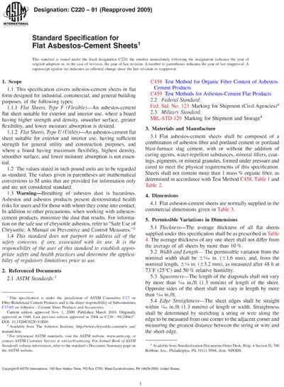 Astm C Standard Specification For Flat Asbestos Cement Sheets 60024