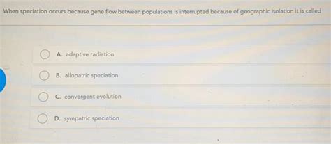 [ANSWERED] When speciation occurs because gene flow between populations - Kunduz