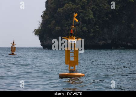 Yellow Warning Buoys From The Tsunami Early Warning System Ko Phi Phi