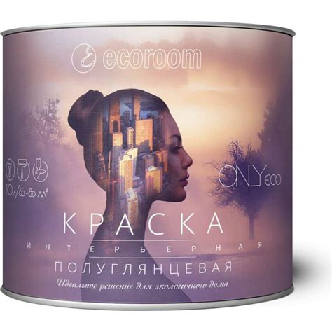 Краска акриловая интерьерная ONLYeco полуглянцевая, белая, 5 л OEC-992 ...