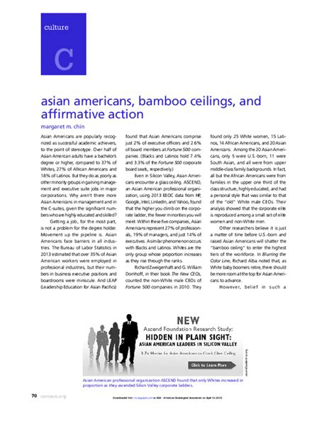 Pdf Asian Americans Bamboo Ceilings And Affirmative Action Margaret M Chin