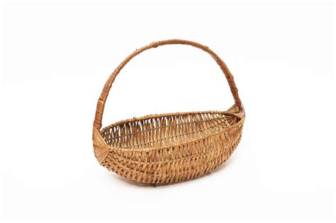 Artek Finnish Oval Rattan Basket With Handle