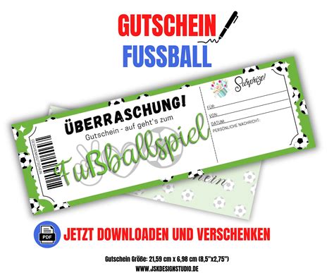 Fußball Gutschein Vorlage zum Ausdrucken Fußballspiel Geschenkgutschein