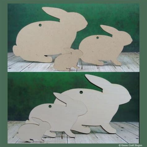 Wooden Rabbit Easter Bunny Shapes MDF Or Plywood Craft Blanks And Cut