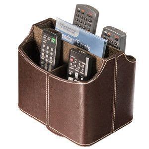 Media Storage Faux Leather Spinning Remote Control Organizer Remote