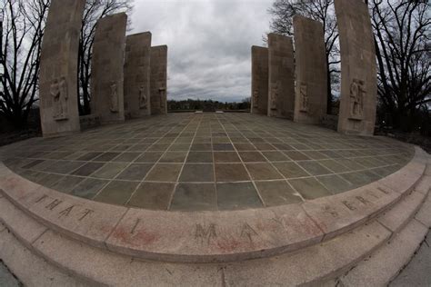 8 Pylons Over The Virginia Tech War Memorial Chapel Fisheye