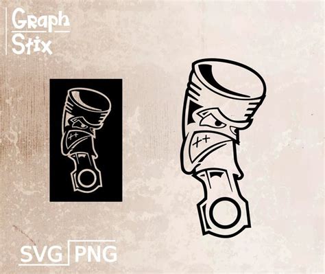 Angry Piston Funny Logo Design Premium Vector Decal Clip Art SVG