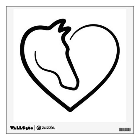 I love horses, heart with horse head wall decal | Zazzle.com