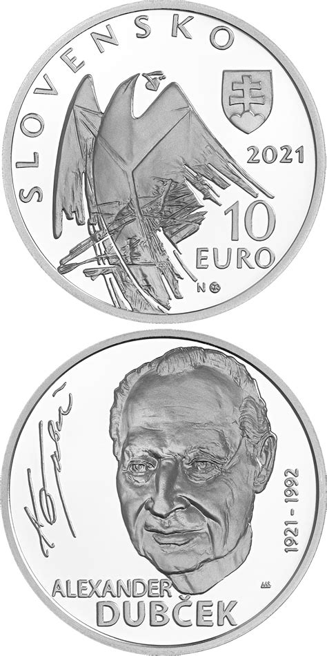 Silver 10 euro coins. The 10 euro coin series from Slovakia