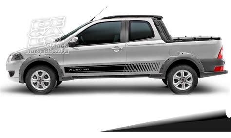 Calco Fiat Strada Working Decoraci N Decals Gr Fica Autoadhesiva