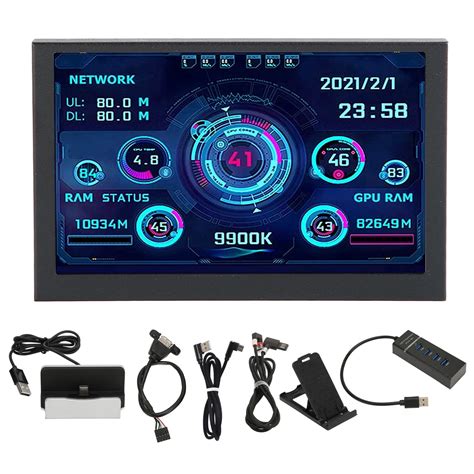 Pc Cpu Data Monitor In Ips Usb C Type C For Aida Temperature Display