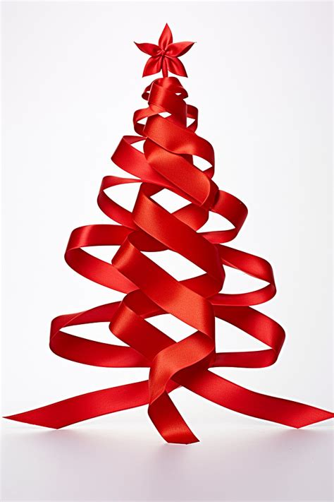 Ribbon Flat Design Vector Hd PNG Images White And Red Christmas