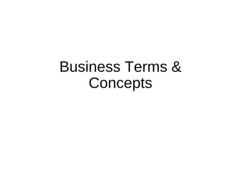 business terms concepts