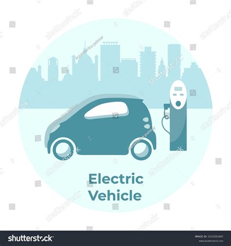 Vector Illustration Electric Vehicle Charging Stations Stock Vector