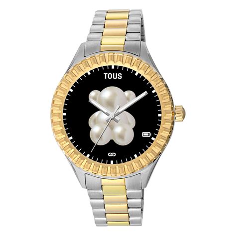 Reloj Tous Con Brazalete De Acero Y Acero Ip Dorado T Bear Connect