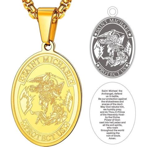Médaille Archange Michael Collier Saint Michel Pendentif St Michel Ange