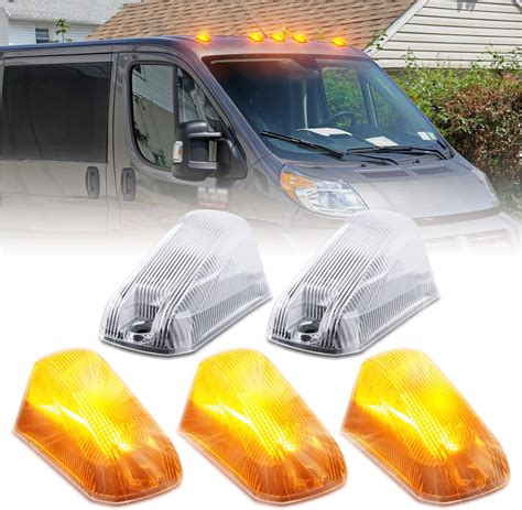 Popmotorz 5pcs Led Cab Roof Marker Light 18 Led Amber Roof Top Clearance Lights Cab