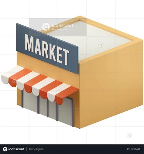 Market Building Icon 3d Illustration Buildings 3d Illustrations