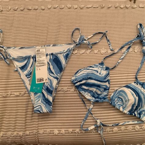 H M Swim Blue Bikini Set Poshmark