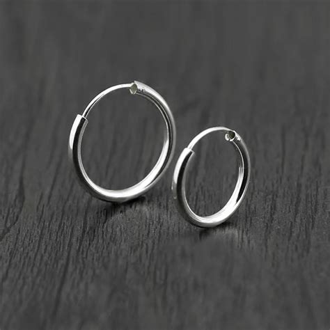 925 Solid Sterling Silver Simple 1 6mm Huggie Hoop Sleeper Earrings Men Women Inner Diameter 7