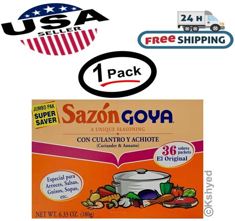 Pack Goya Sazon Con Culantro Y Achiote Sobres Packets Oz